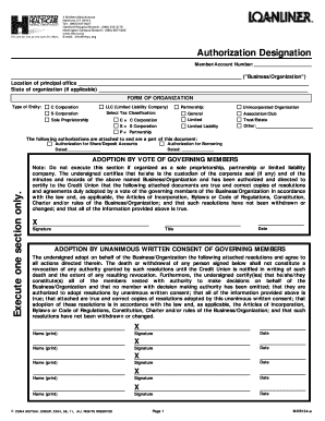 Business Authorization Designation Form