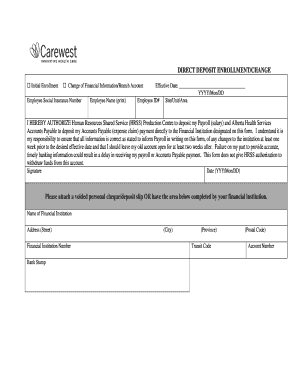 Direct Deposit Enrollment Form