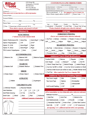 Custom Plus Line Order Form