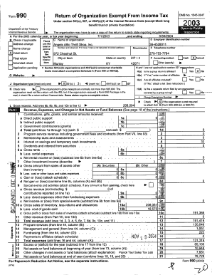 IRS Form 501 2003
