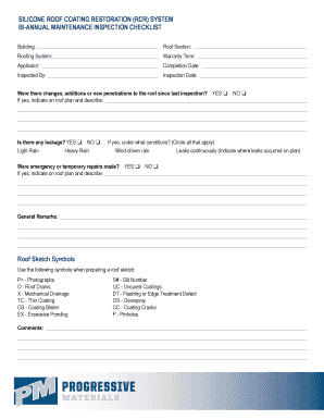 Silicone Roof Coating Restoration Inspection Checklist