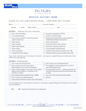 Medical History Form