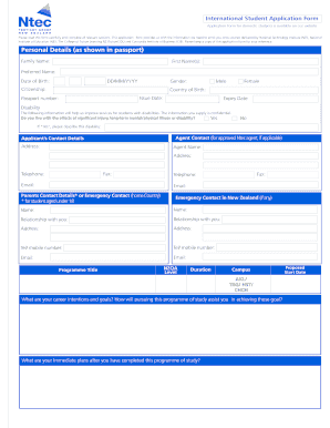 International Student Application Form