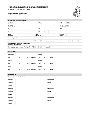 OHD Empoloyment Application