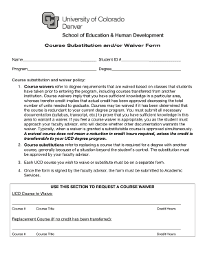 Course Substitution and Waiver Form