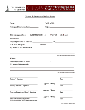 Course Substitution/Waiver Form