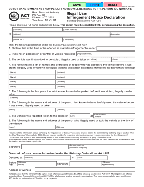 Illegal User Vehicle Declaration - Road Transport Authority