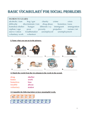 Vocabulary Worksheet