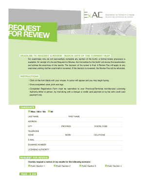 Request for Review Form