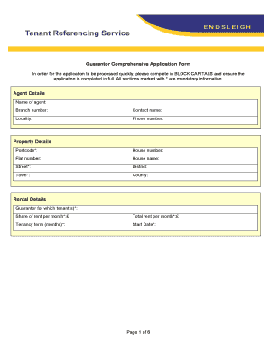 Guarantor Comprehensive Application Form