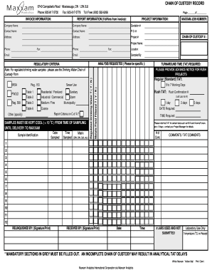 Chain of Custody Record