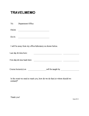 Travel Memo Form