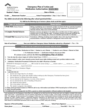 Seizure Medication Authorization Form