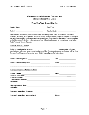 Medication Administration Consent Form