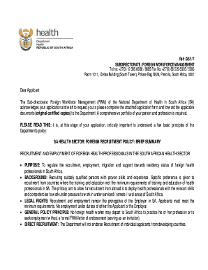 Foreign Workforce Management Application Form