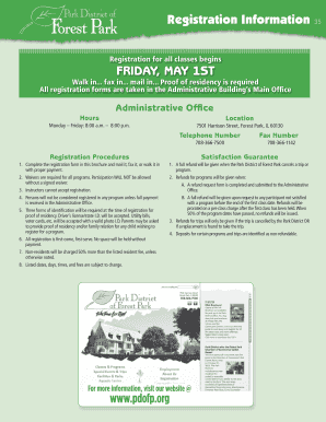 Forest Park Registration Form