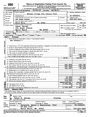 Form 990 Tax Exempt Organization Return