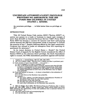 IRS Form 8300 Legal Analysis