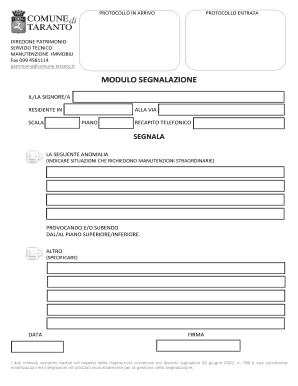 Modulo Segnalazione