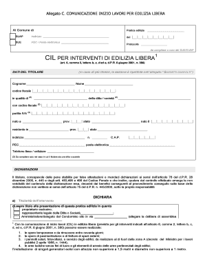 Comunicazione Inizio Lavori per Edilizia Libera