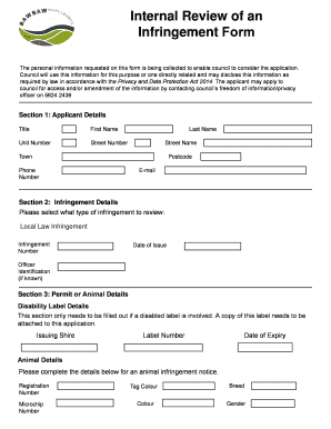 Infringement Review Form
