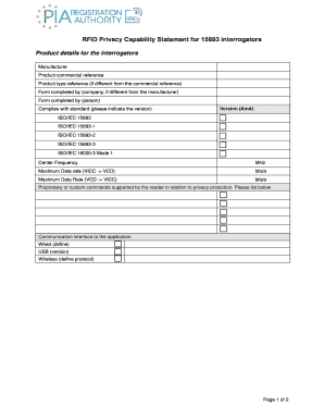 RFID Privacy Capability Statement for 15693 Interrogators