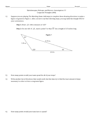 Congruent Triangles Activity Sheet