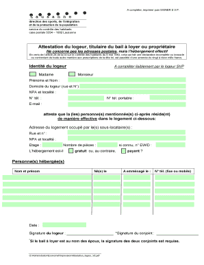 Attestation du logeur