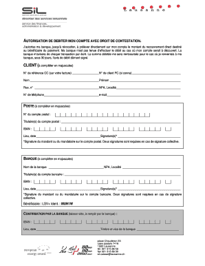 AUTORISATION DE DEBITER MON COMPTE AVEC DROIT DE CONTESTATION