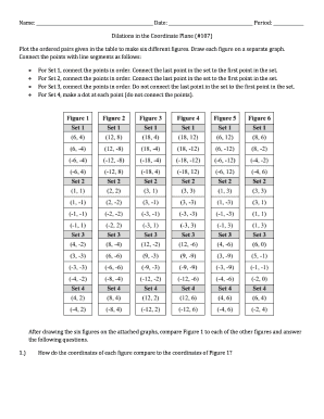 Dilations in the Coordinate Plane Worksheet