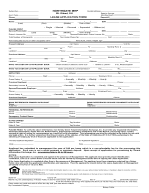 Lease Application Form