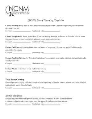 BNCNMb Event Planning Checklist