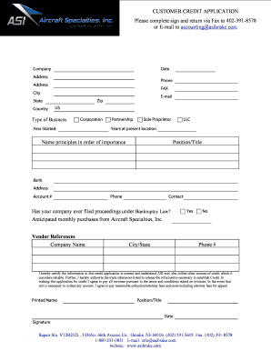Customer Credit Application