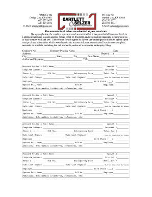 Creditor Account Submission Form