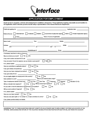 Employment Application Form