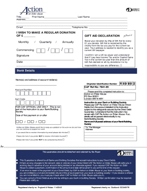 MAKE A REGULAR DONATION OF GIFT AID DECLARATION - elderabuse org