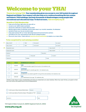 YHA Membership Application Form