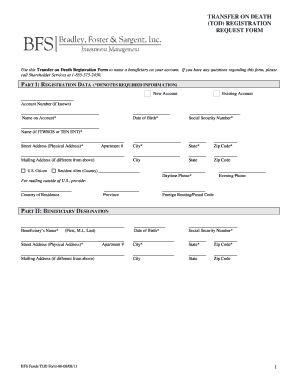 Fillable Online Use this Transfer on Death Registration Form to name a ...