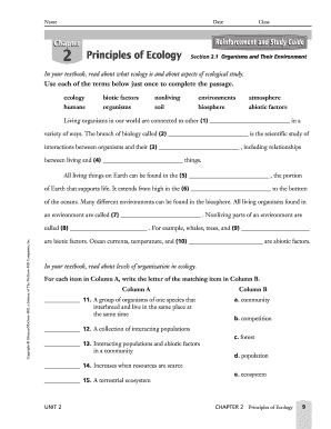Chapter 2 Principles Of Ecology - Fill and Sign Printable Template Online