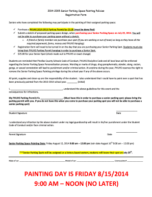 Parking space rental agreement template uk - Senior Parking Form