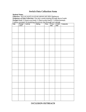 Switch Data Collection Form - pispca
