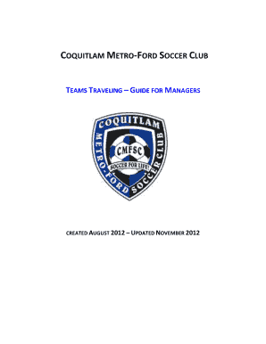 Coquitlam Metro Ford Soccer Club Managing Teams Traveling to Nationals - cmfsc