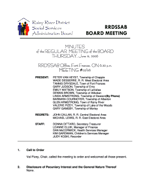 RRDSSAB BOARD MEETING - Mission Statement