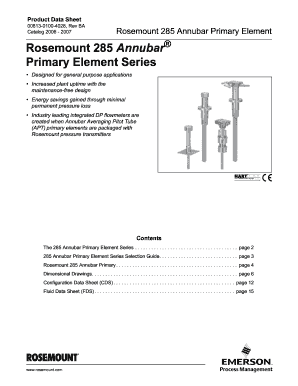 Rosemount 285 Annubar Primary Element Series - Southeastern ...