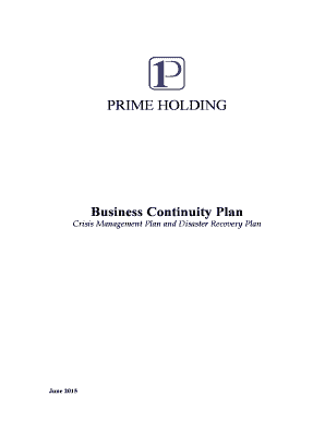 Business Continuity Plan - Prime Holding. - primegroup