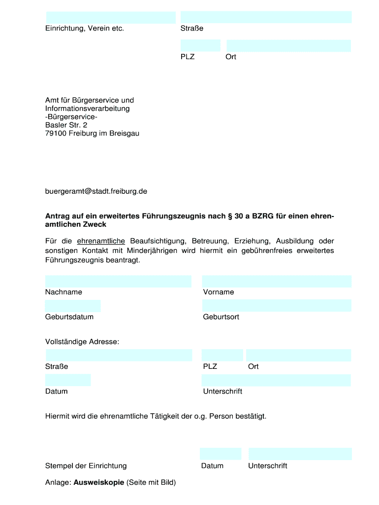 Wie Alt Darf Ein Erweitertes Führungszeugnis Sein Ausfüllbar Online Antrag auf ein erweitertes Fhrungszeugnis nach 30 a