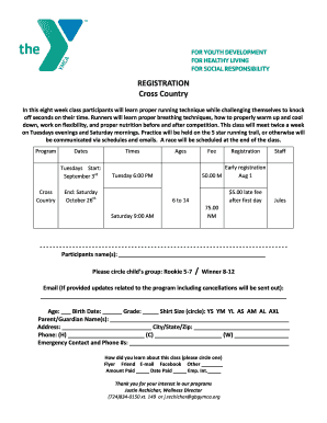 REGISTRATION Cross Country - YMCA of Greensburg, PA - greensburgymca