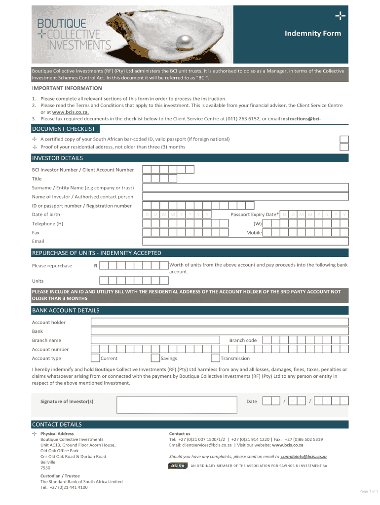 Fillable Online bcis co BCI Direct Investor Forms 042015 TEMPLATE ...