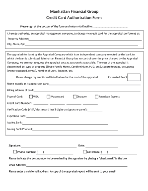 Credit Card Authorization Form - - MFG Banking