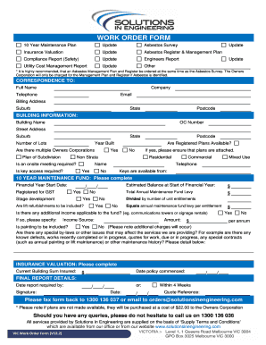 VIC Work Order Form V12.11